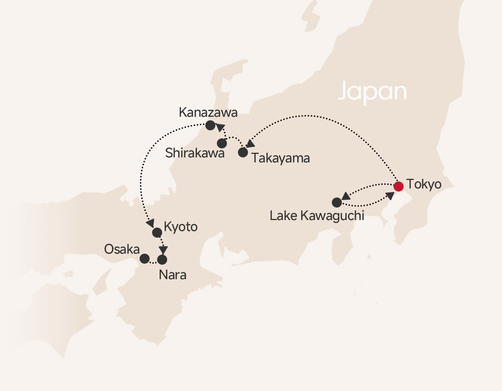 12-Day Classic Japan Tour map