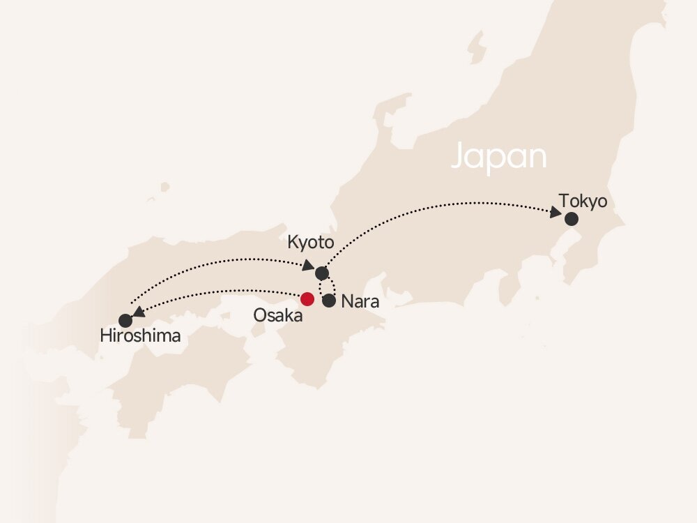 11-Day Japan Tour map