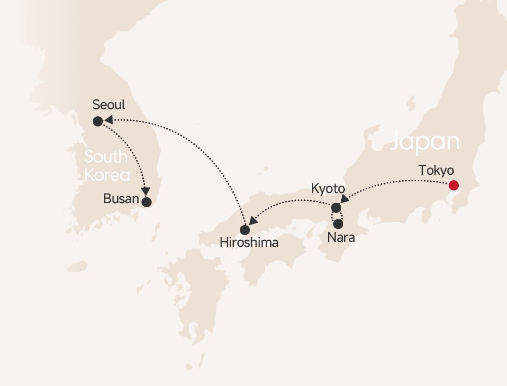 14-Day Japan & South Korea Family Highlights Tour map