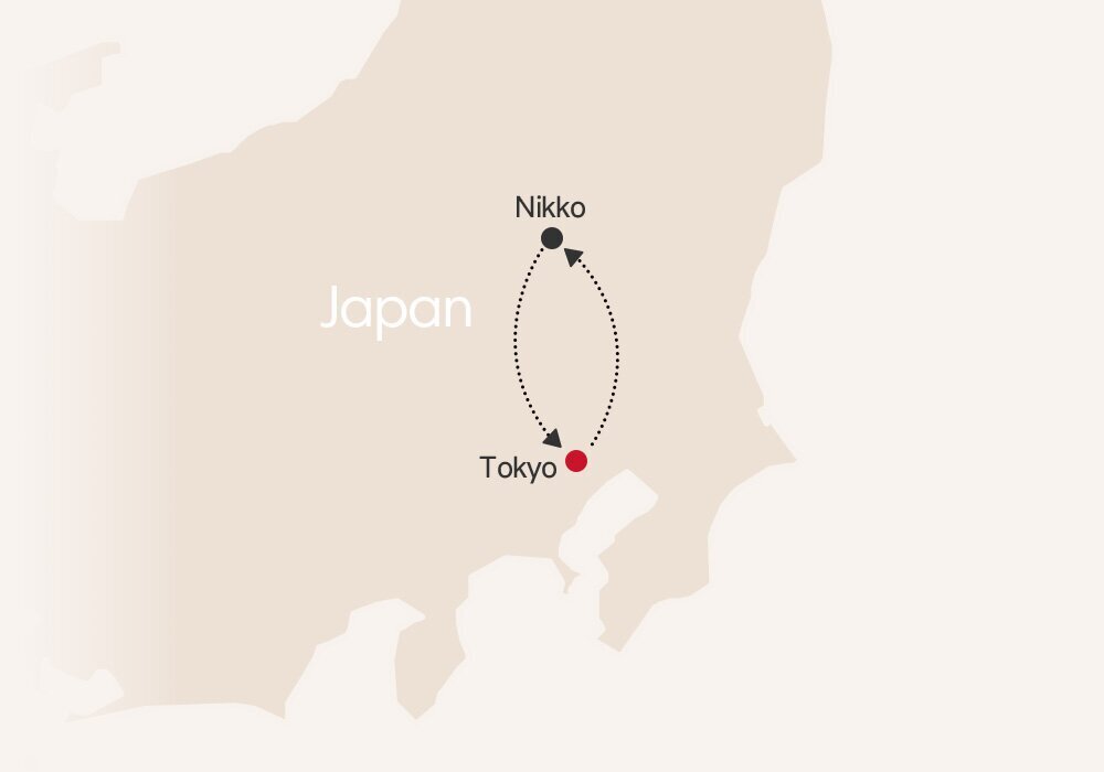 2-Day Nikko Highlights Discovery Tour map