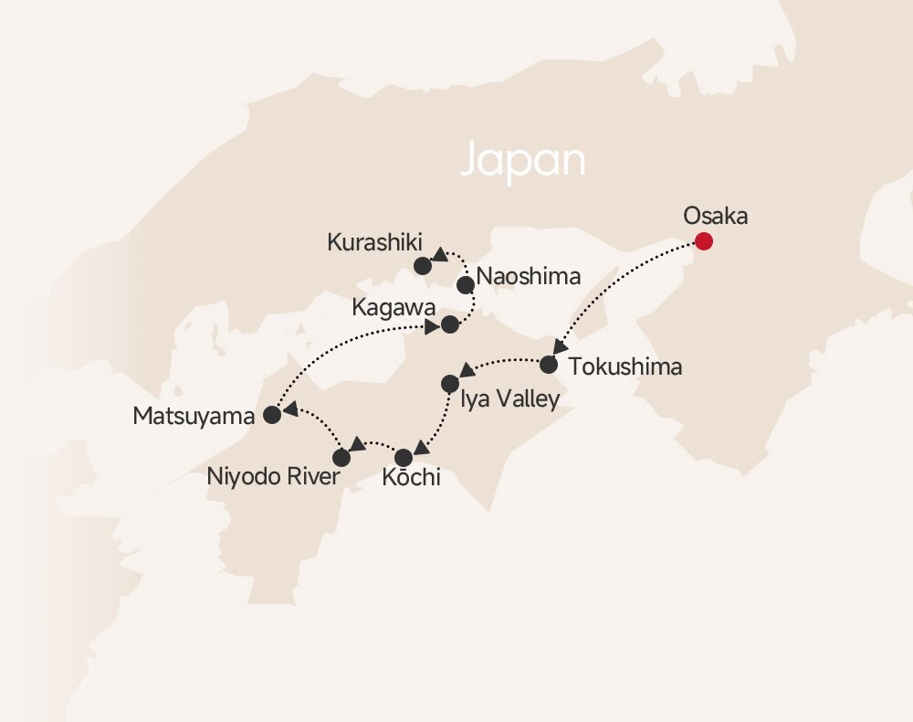 8-Day Hidden Western Japan map