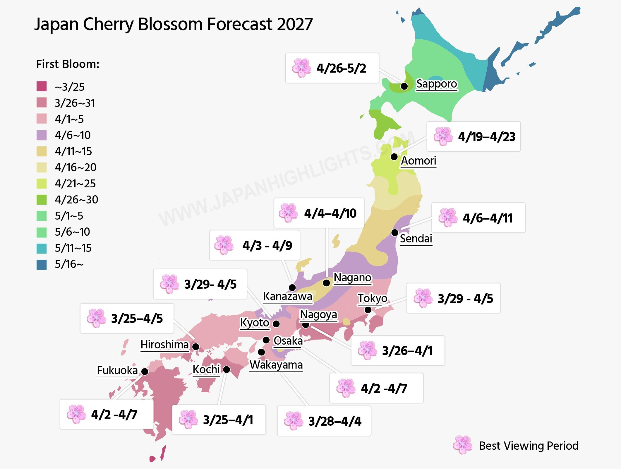 Japan cherry blossom season