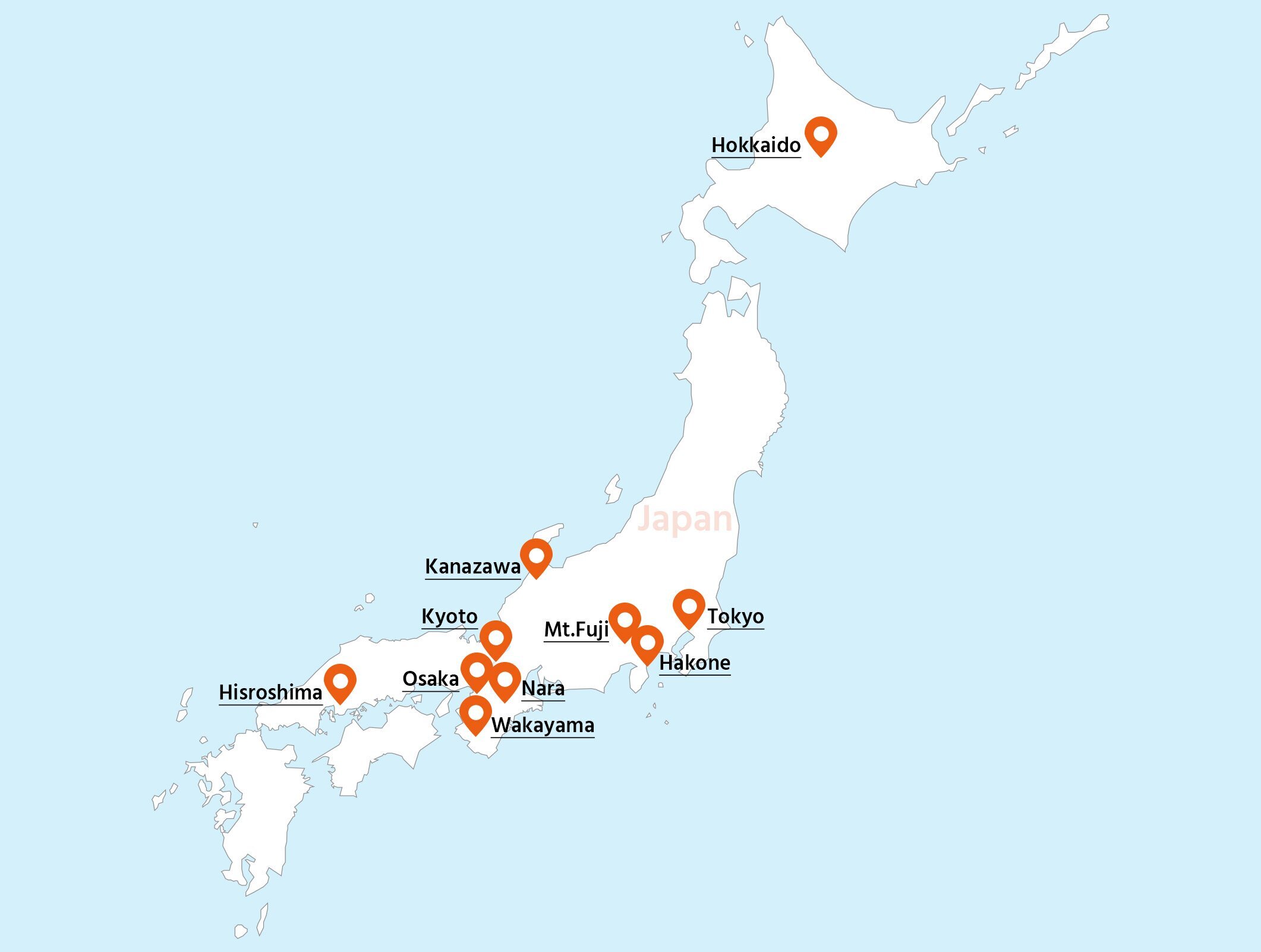 Japan travel map