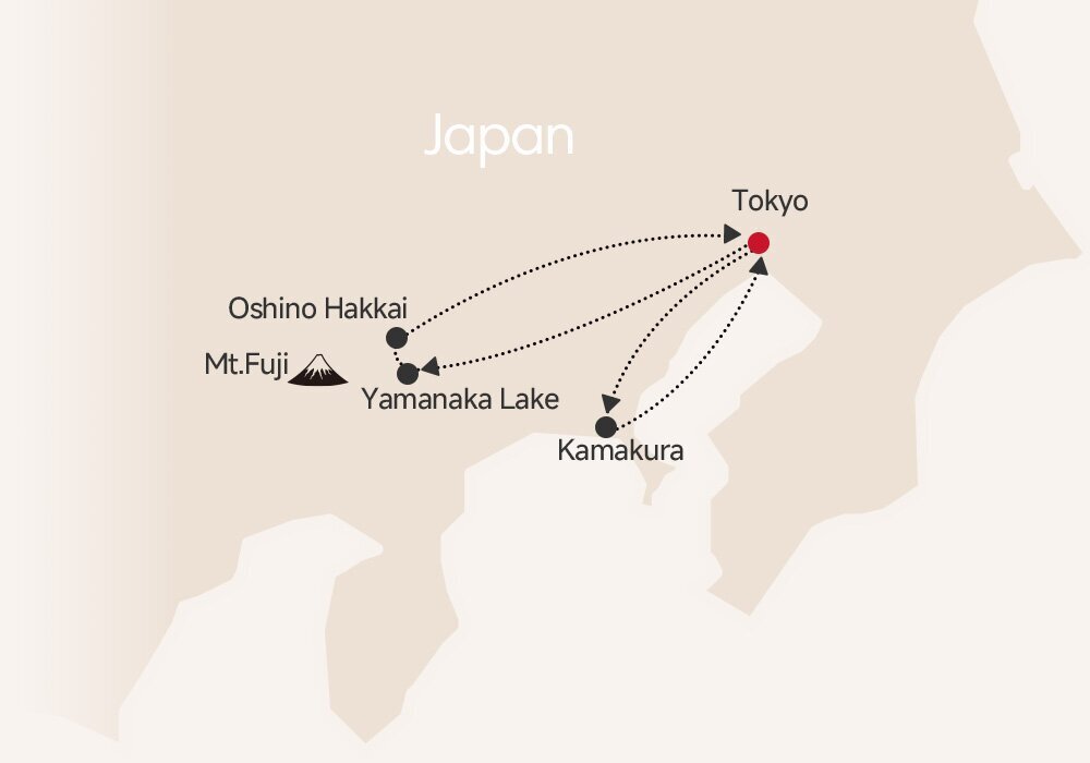 6-Day Tokyo and Kamakura Family Tour map