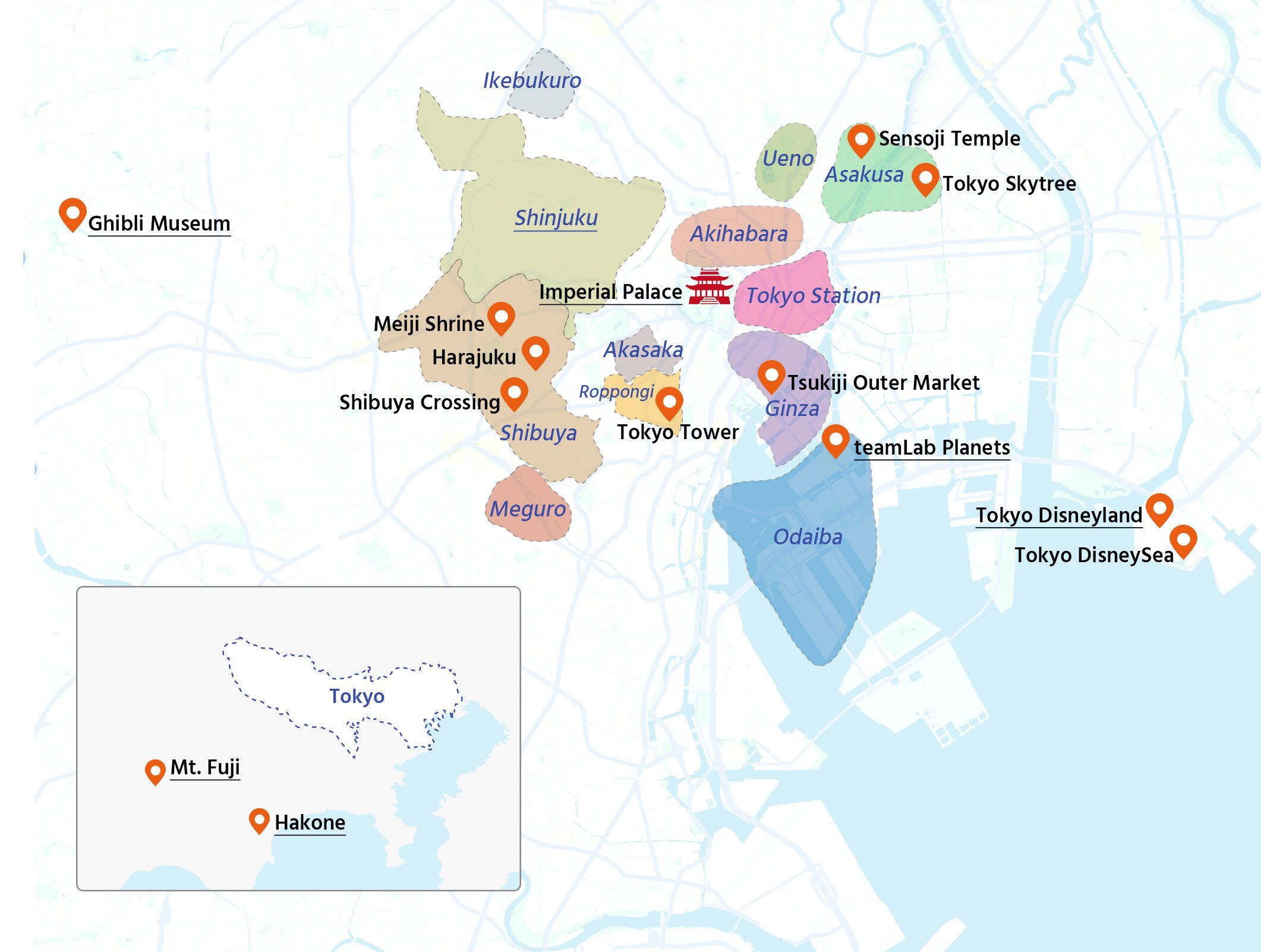 Tokyo travel map