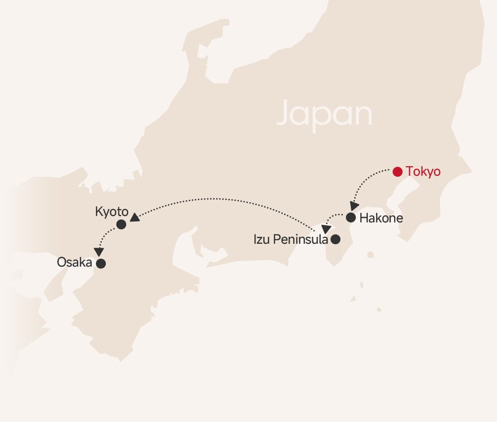 11-Day Japan Early Spring Tour Map