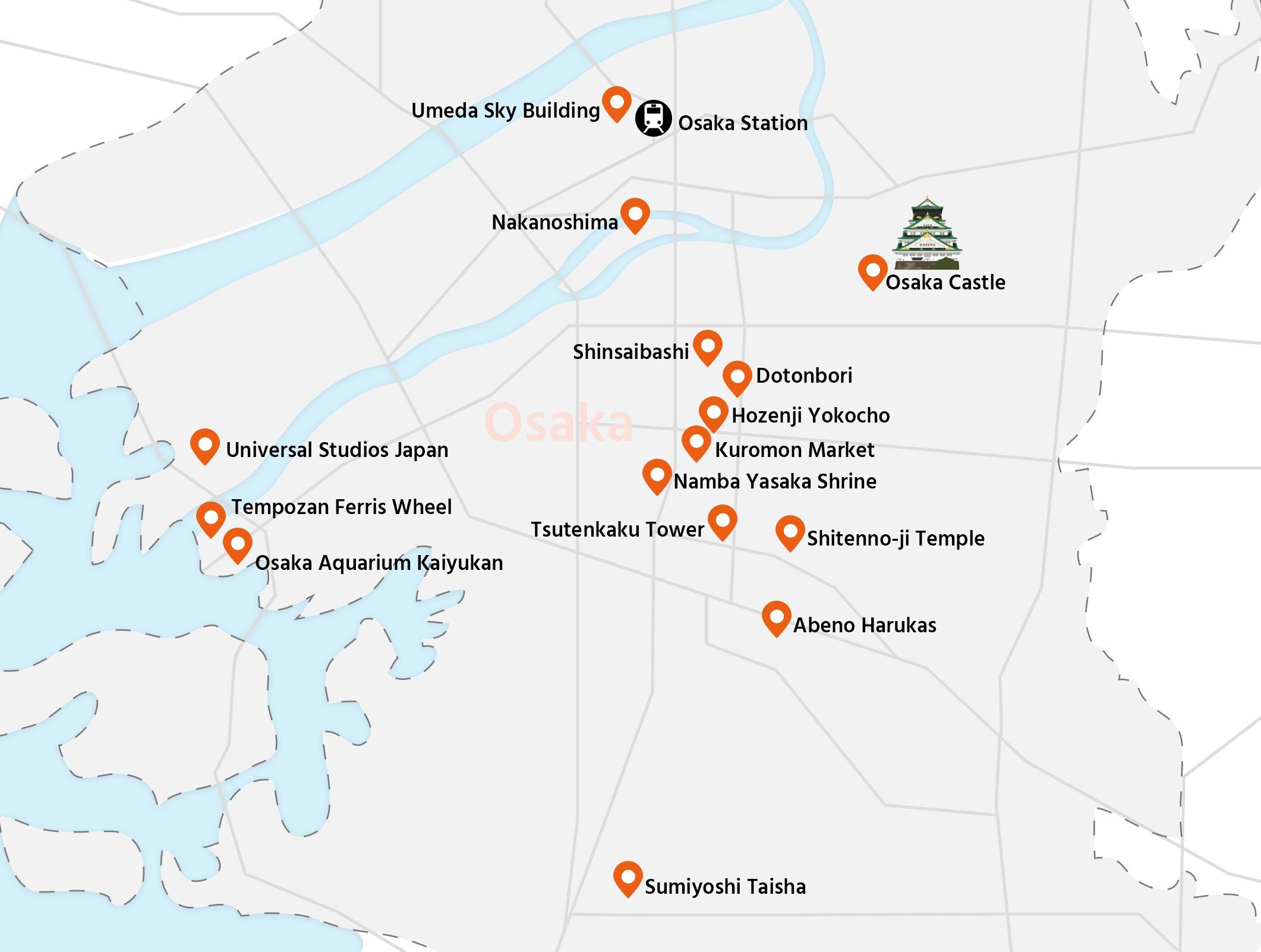 Top places to visit in Osaka