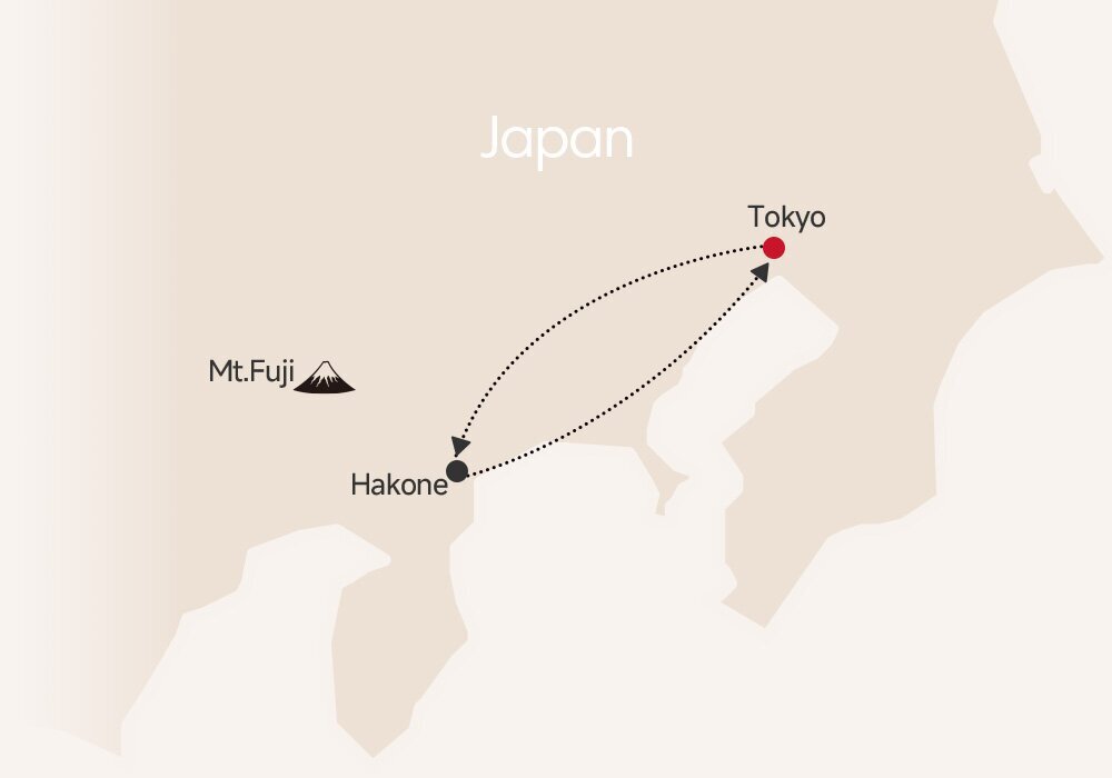  5-Day Tokyo Highlights and Hakone Leisure Tour map